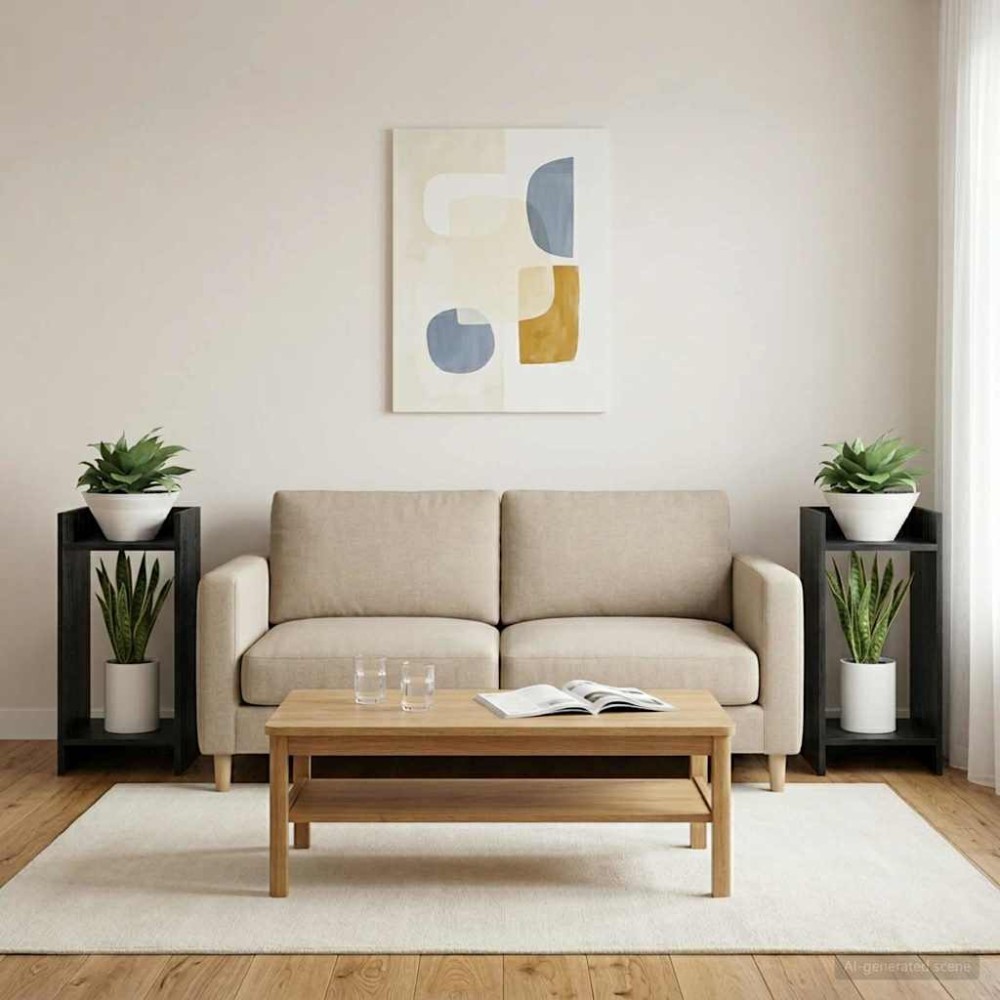 vidaXL Βάση φυτών Μαύρη Δρυς 30 x 30 x 60 cm