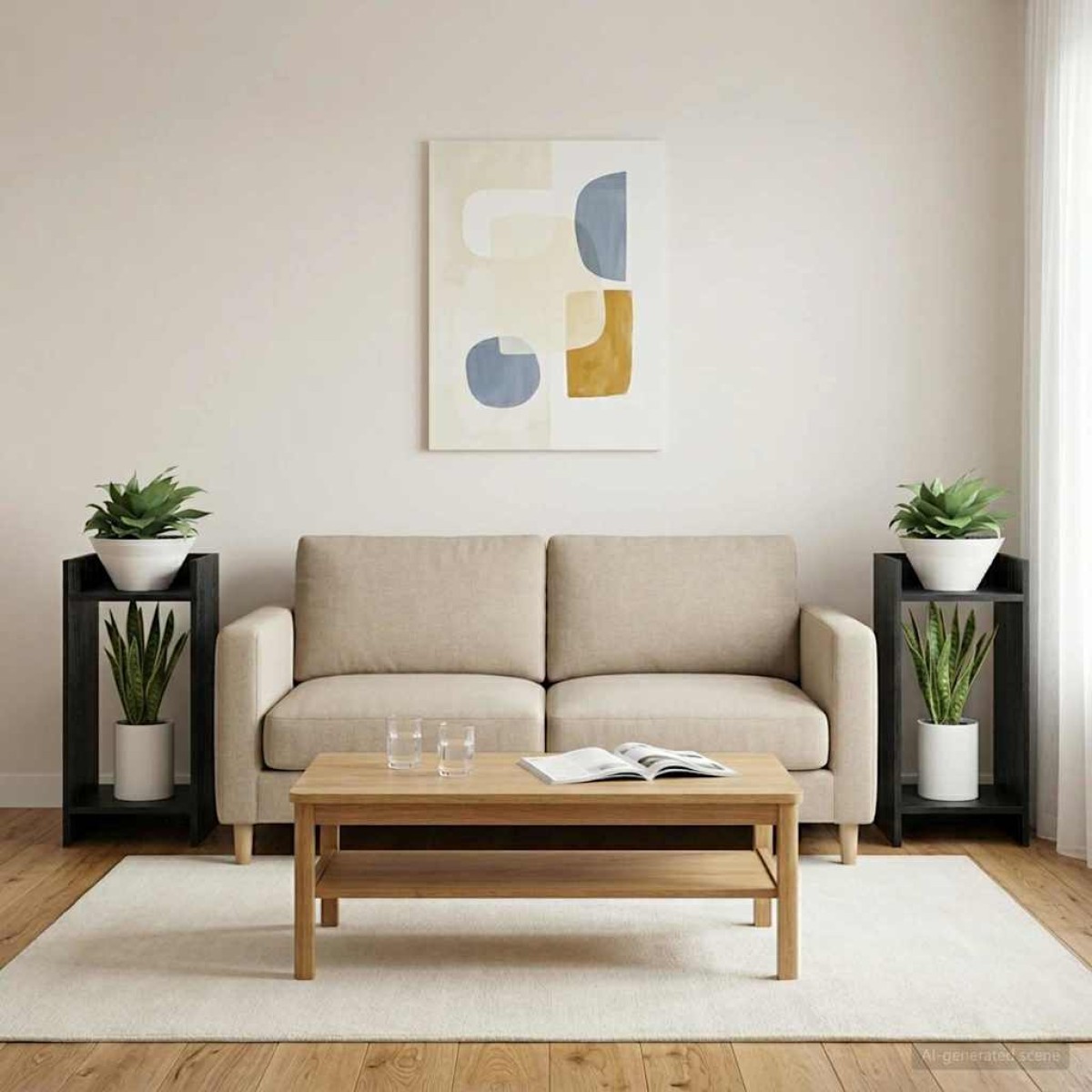 vidaXL Βάση φυτών Μαύρη Δρυς 30 x 30 x 60 cm