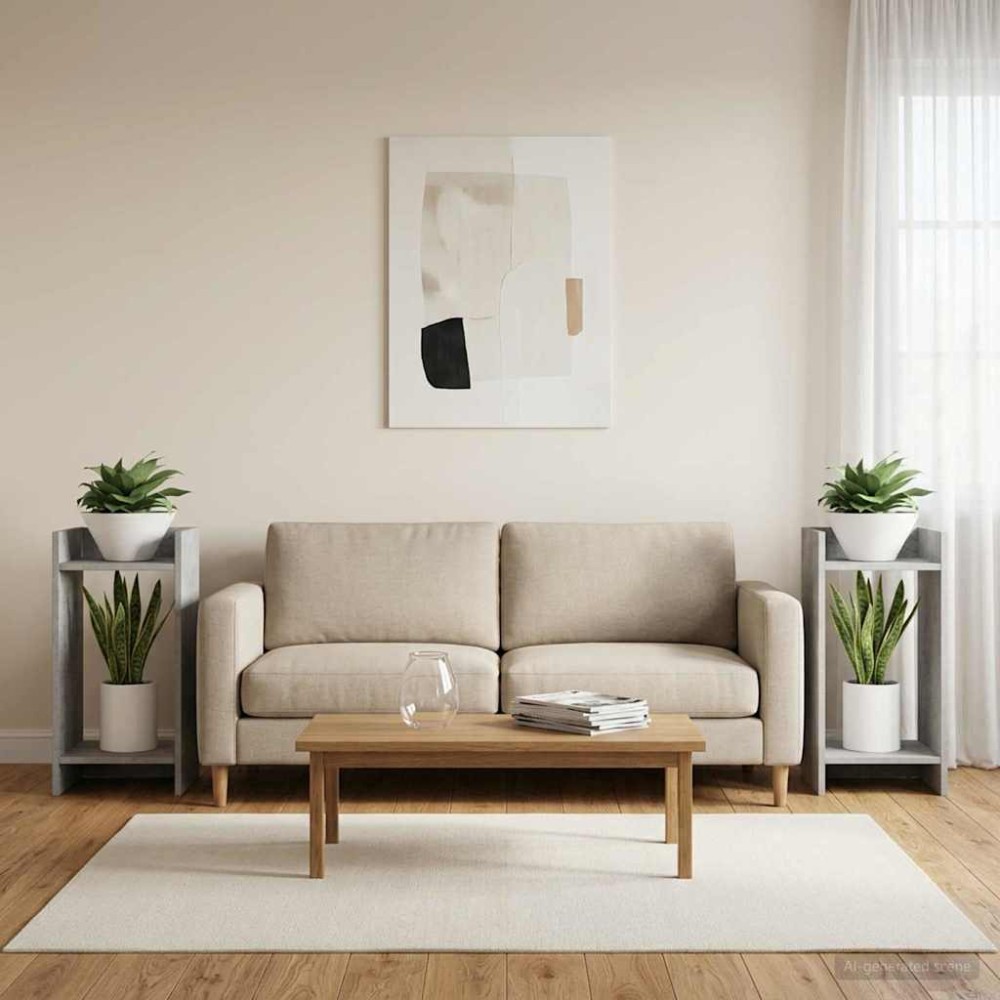 vidaXL Βάση φυτών 2 τμχ. Σκυρόχρωμο Γκρι 30 x 30 x 60 cm