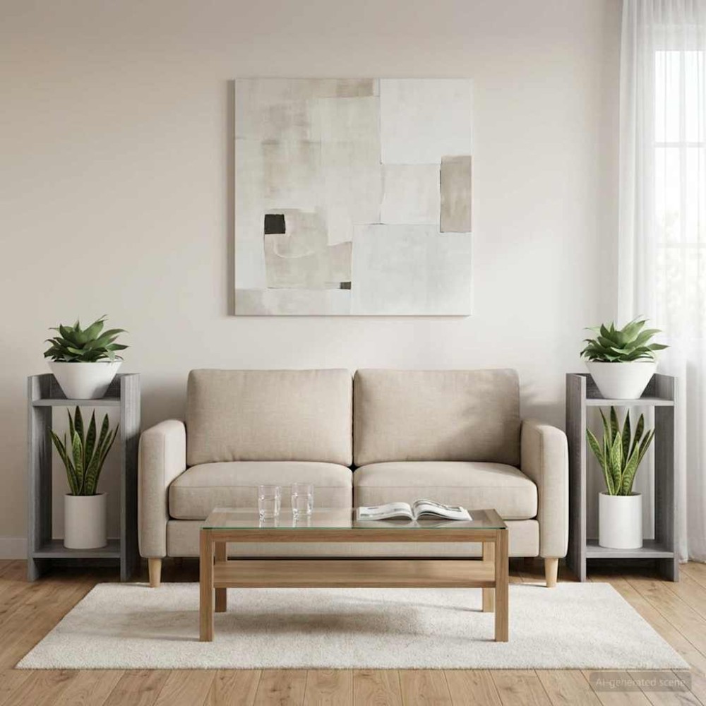 vidaXL Βάση φυτών 2 τμχ. Γκρι Σονομά 30 x 30 x 60 cm
