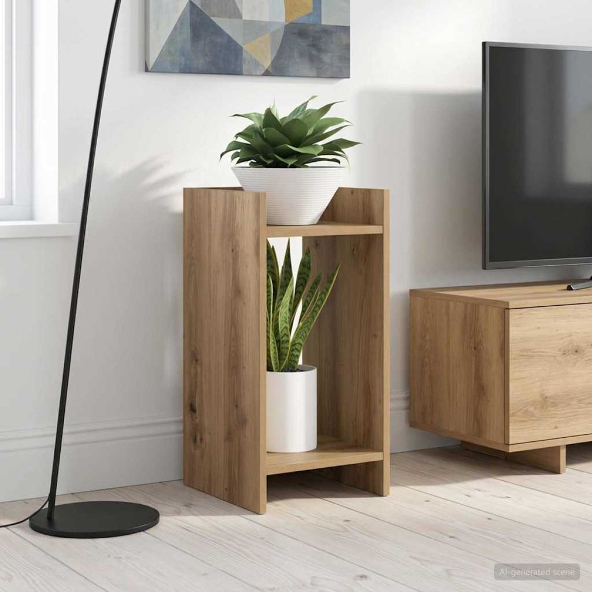 vidaXL Βάση φυτών 2 τμχ. Τεχνίτικη Δρυς 30 x 30 x 60 cm
