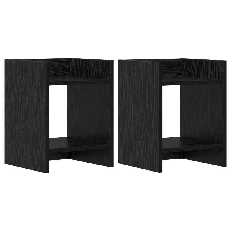 vidaXL Βάση φυτών 2 τμχ. Μαύρη Δρυς 30 x 30 x 40 cm