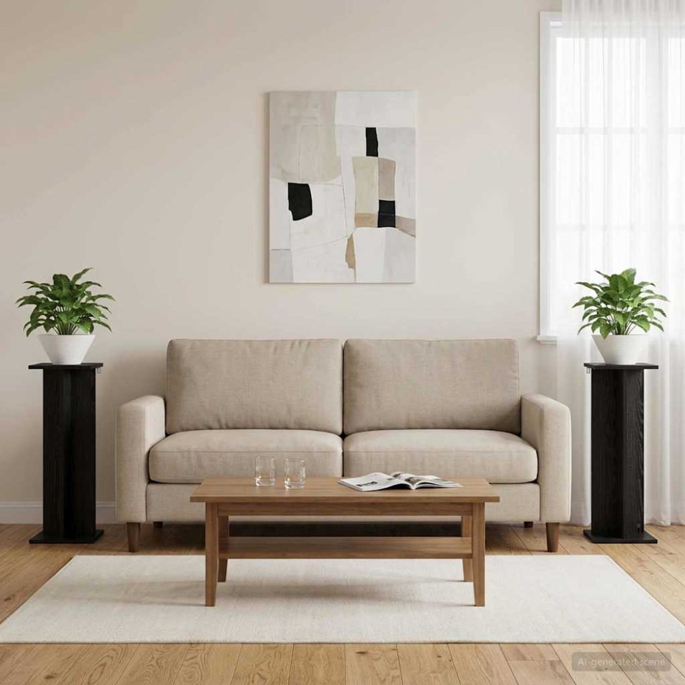 vidaXL Βάση φυτών 2 τμχ. Μαύρη Δρυς 25 x 25,5 x 80,5 εκ.