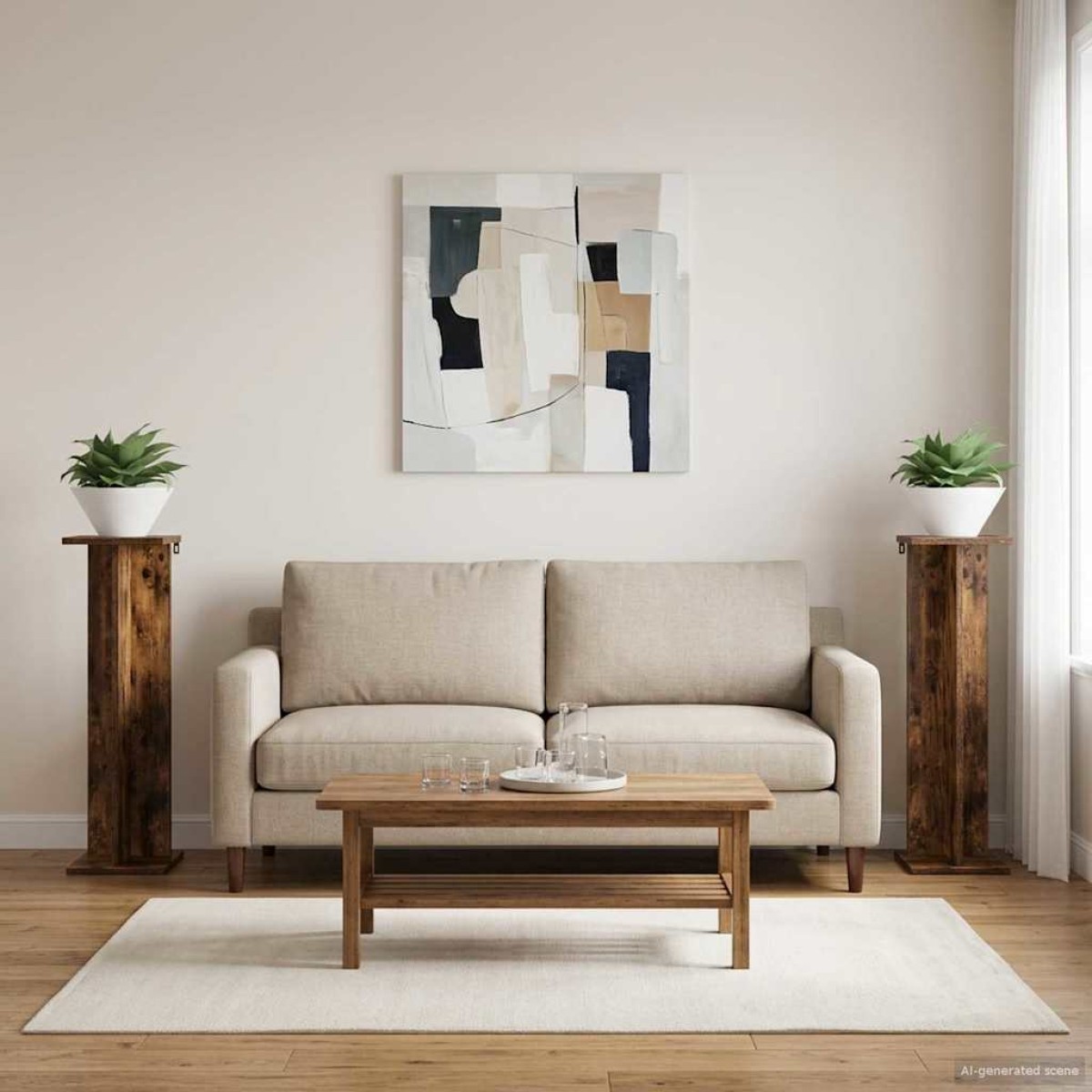 vidaXL Βάση φυτών 2 τμχ. Καπνιστή Δρυς 25 x 25,5 x 80,5 εκ.