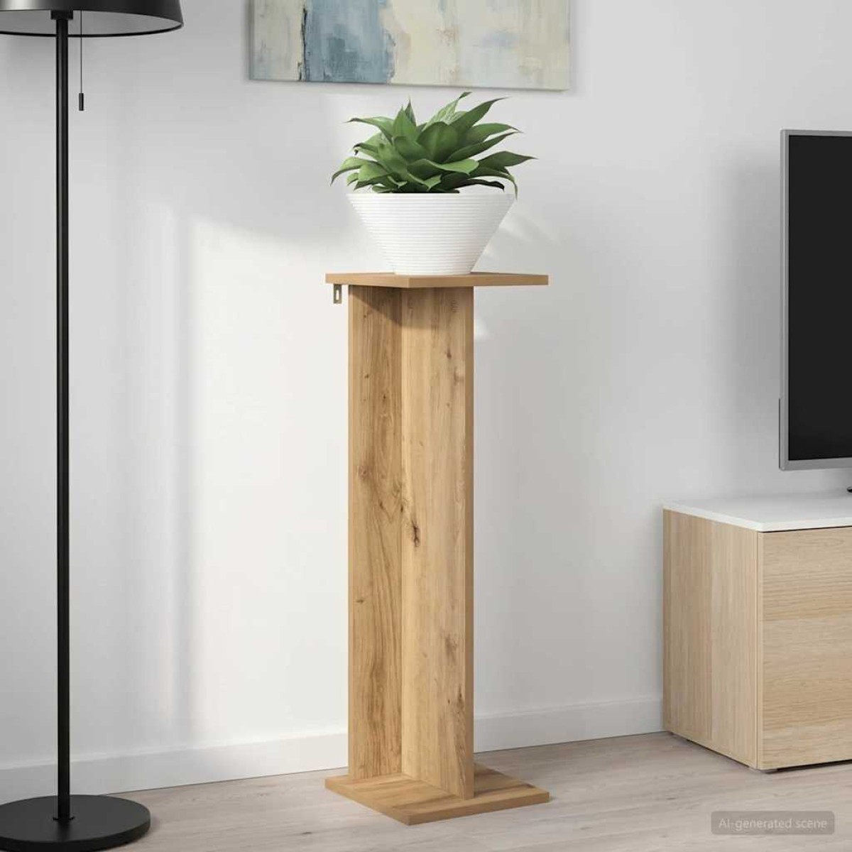 vidaXL Βάση φυτών Τεχνίτικη Δρυς 25 x 25,5 x 80,5 εκ.