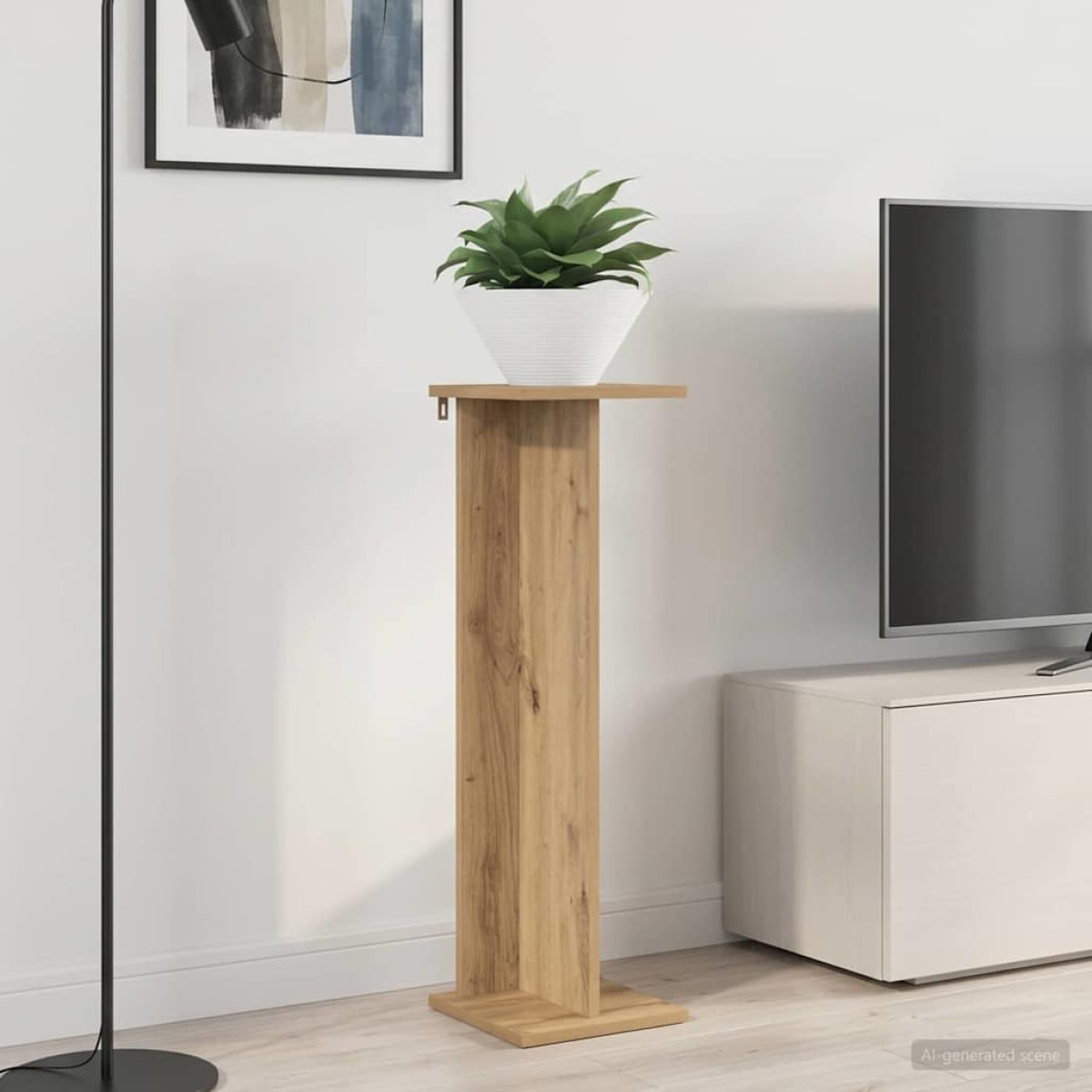 vidaXL Βάση φυτών 2 τμχ. Τεχνίτικη Δρυς 25 x 25,5 x 80,5 εκ.