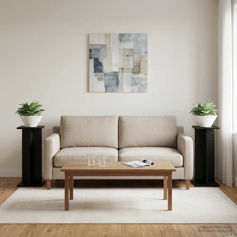 vidaXL Βάση φυτών 2 τμχ. Μαύρη Δρυς 25 x 25,5 x 60,5 εκ.