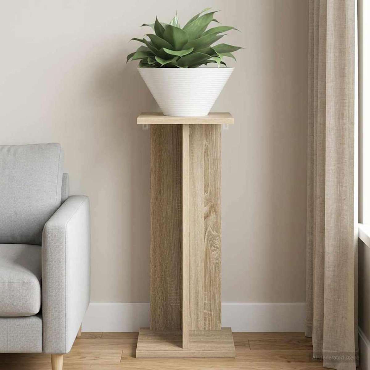 vidaXL Βάση φυτών Δρύς Sonoma 25 x 25,5 x 60,5 εκ.