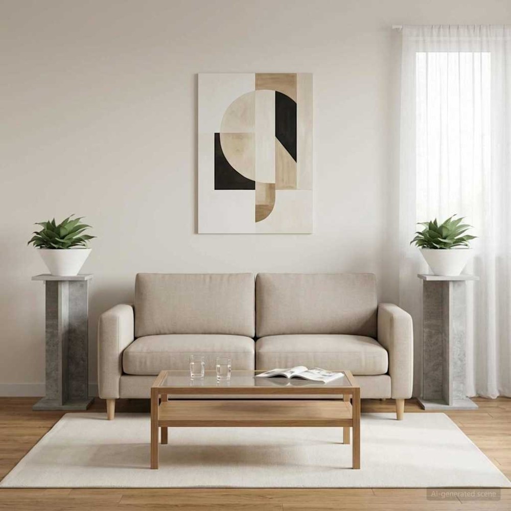 vidaXL Βάση φυτών 2 τμχ. Σκυρόχρωμο Γκρι 25 x 25,5 x 60,5 εκ.