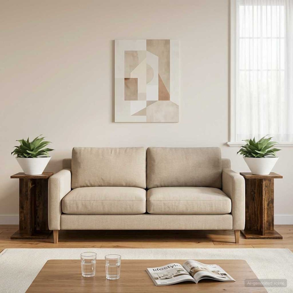 vidaXL Βάση φυτών 2 τμχ. Καπνιστή Δρυς 25 x 25,5 x 40,5 εκ.
