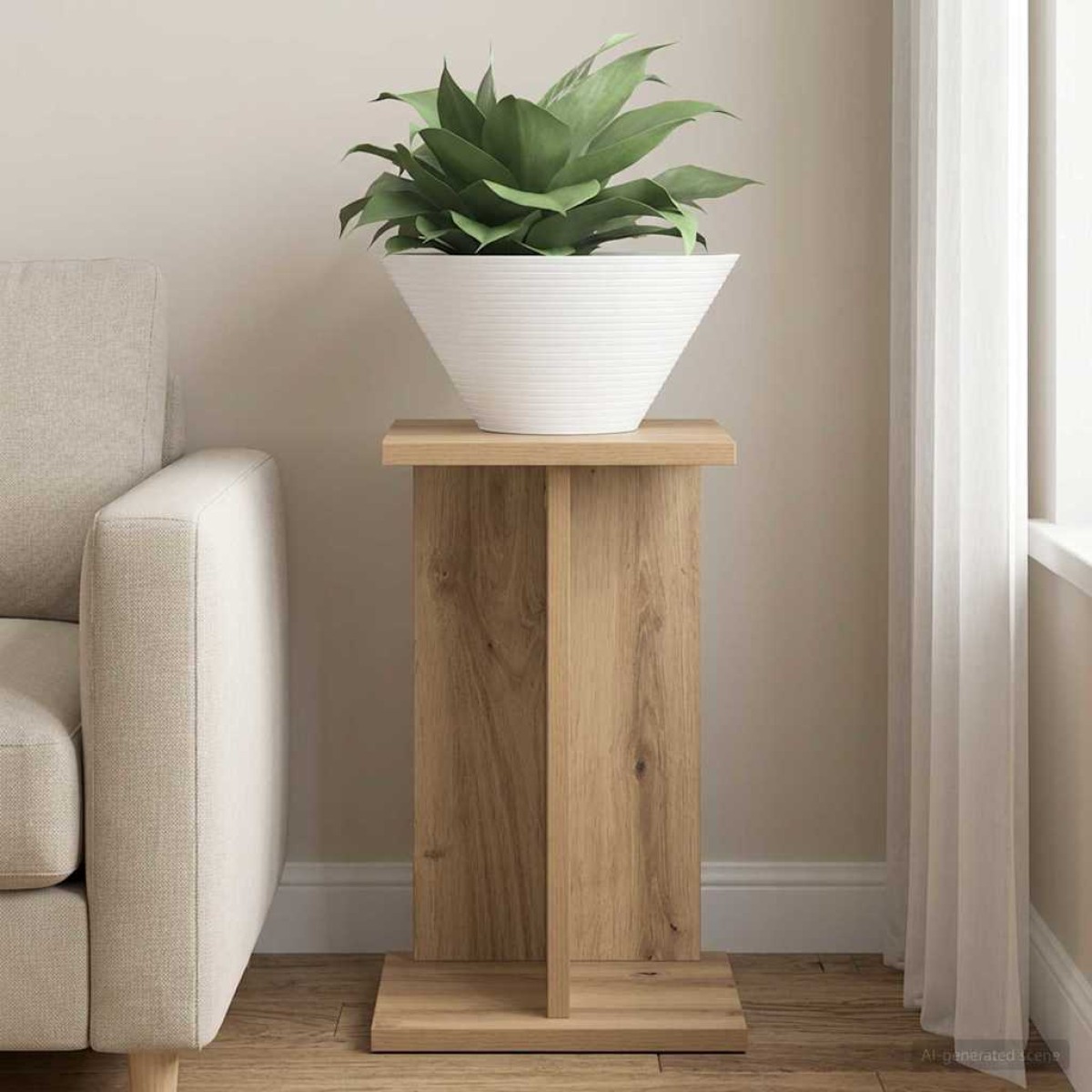 vidaXL Βάση φυτών Τεχνίτικη Δρυς 25 x 25,5 x 40,5 εκ.
