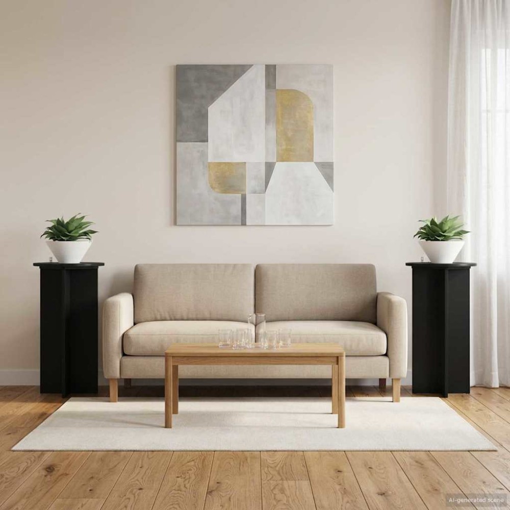 vidaXL Βάση φυτών 2 τμχ. Μαύρο 40 x 40 x 80 cm Επεξεργασμένο Ξύλο