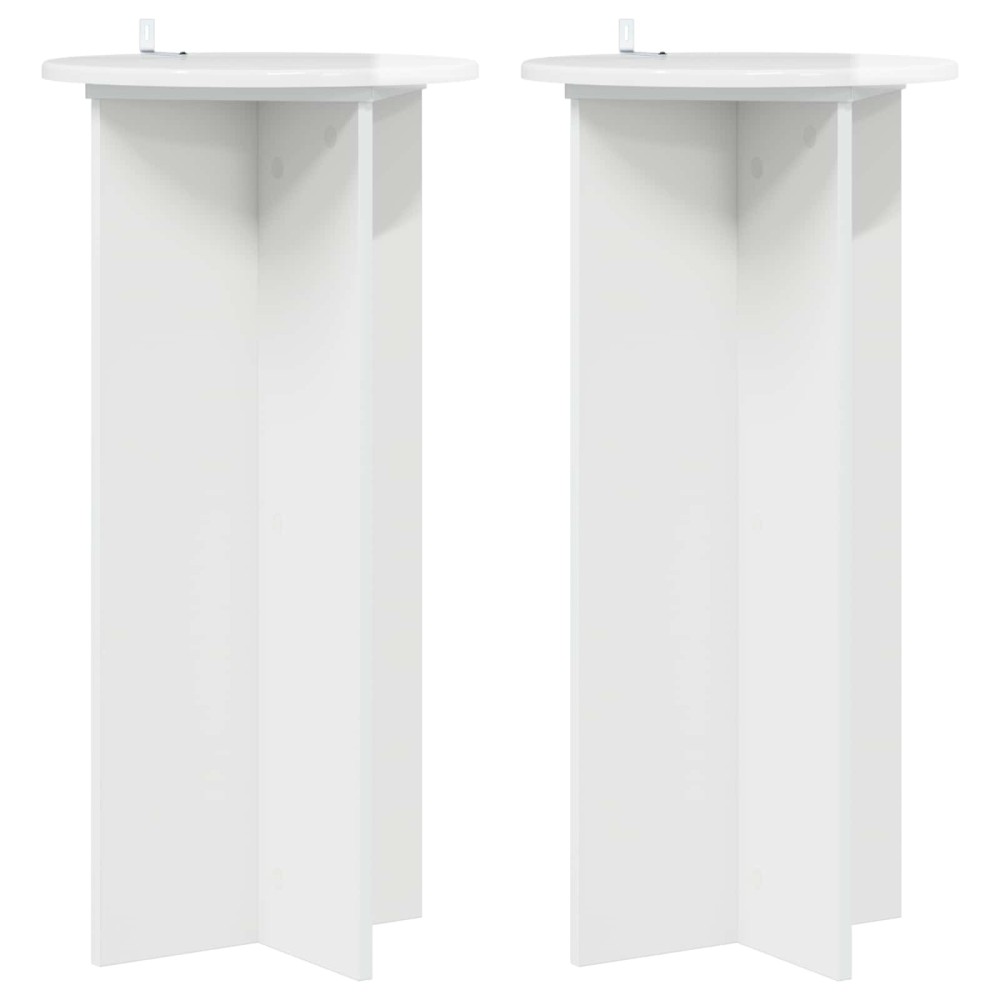 vidaXL Βάση φυτών 2 τμχ. Γυαλιστερό Λευκό 40 x 40 x 80 cm