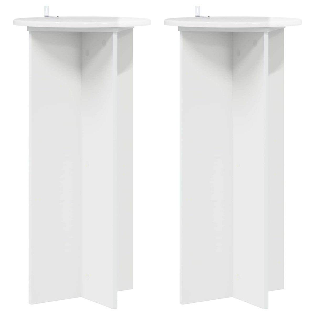 vidaXL Βάση φυτών 2 τμχ. Γυαλιστερό Λευκό 40 x 40 x 80 cm