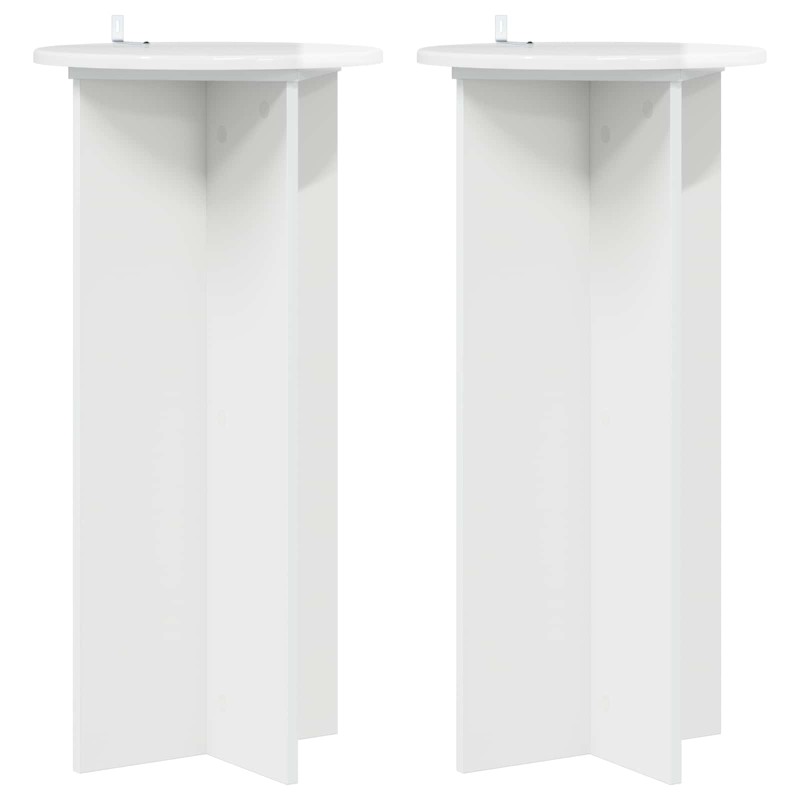 vidaXL Βάση φυτών 2 τμχ. Γυαλιστερό Λευκό 40 x 40 x 80 cm