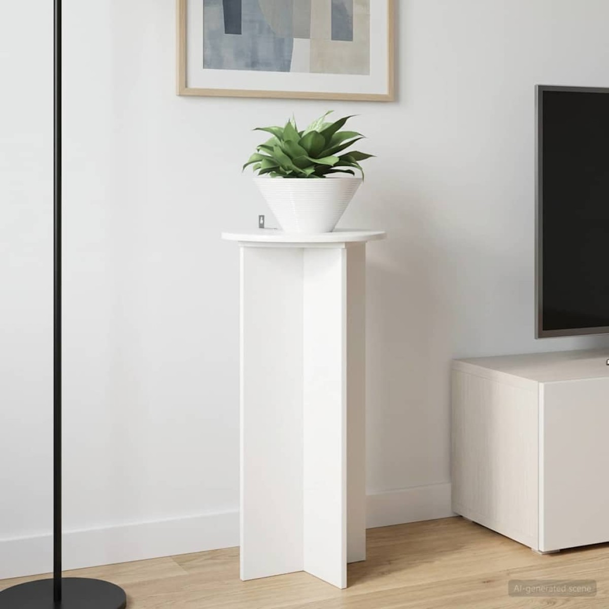 vidaXL Βάση φυτών 2 τμχ. Γυαλιστερό Λευκό 40 x 40 x 80 cm
