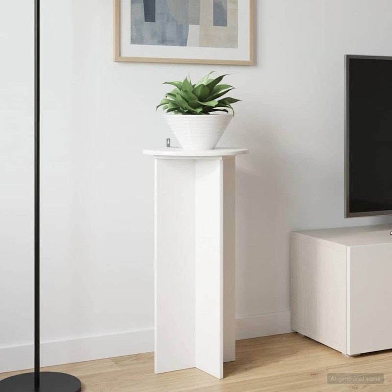 vidaXL Βάση φυτών 2 τμχ. Γυαλιστερό Λευκό 40 x 40 x 80 cm