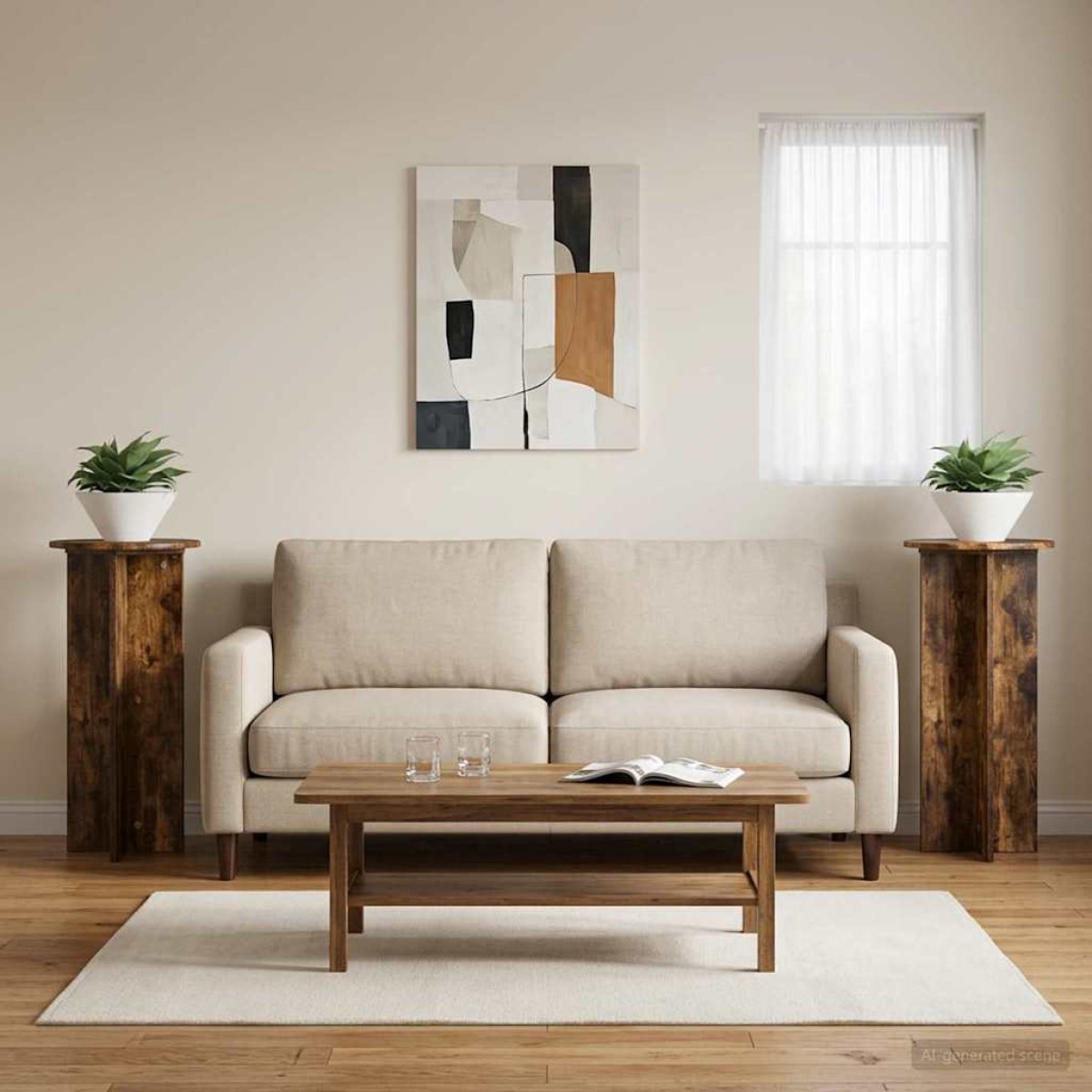 vidaXL Βάση φυτών 2 τμχ. Καπνισμένο Ξύλο Δρυός 40 x 40 x 80 cm