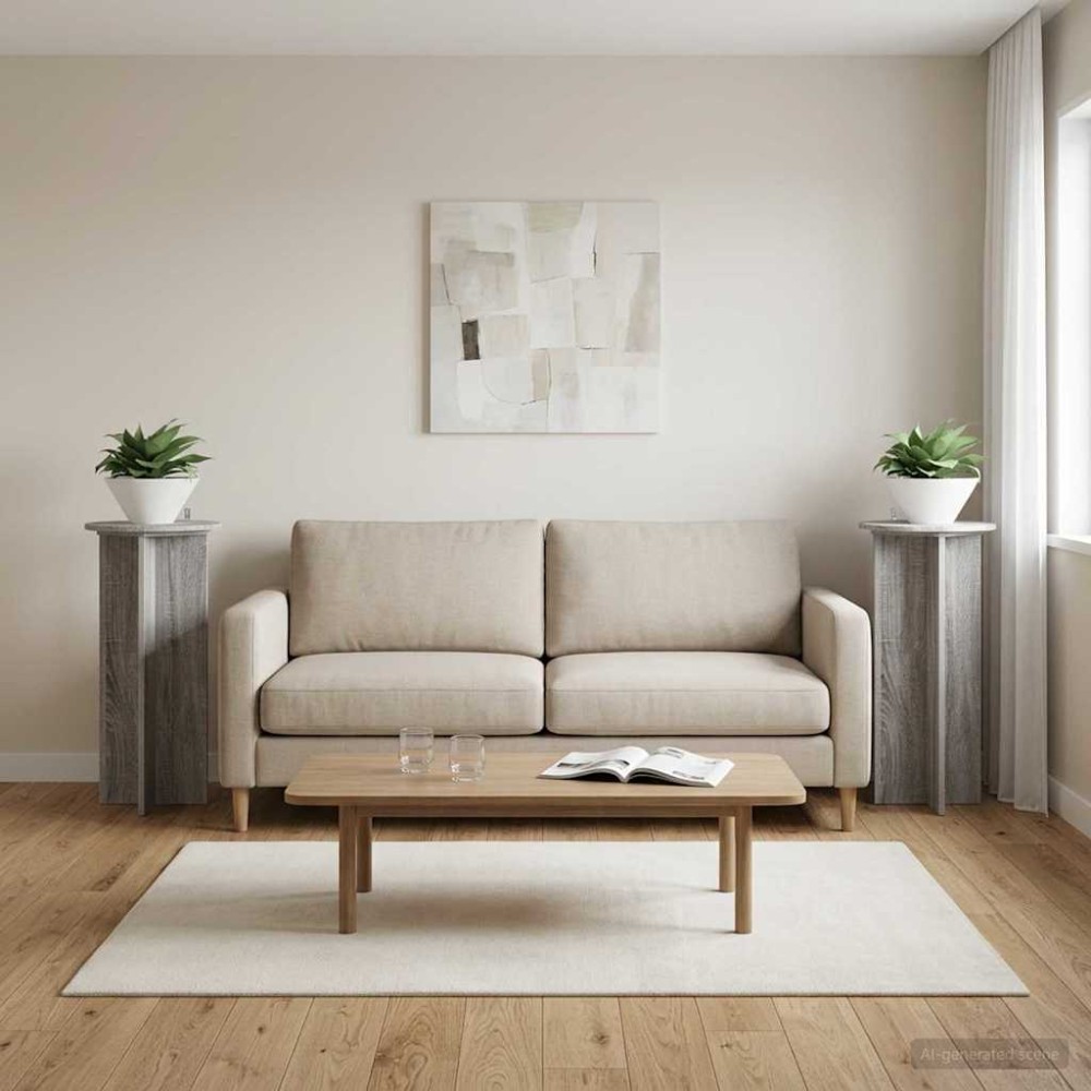 vidaXL Βάση φυτών 2 τμχ. Γκρι Sonoma 40 x 40 x 80 cm