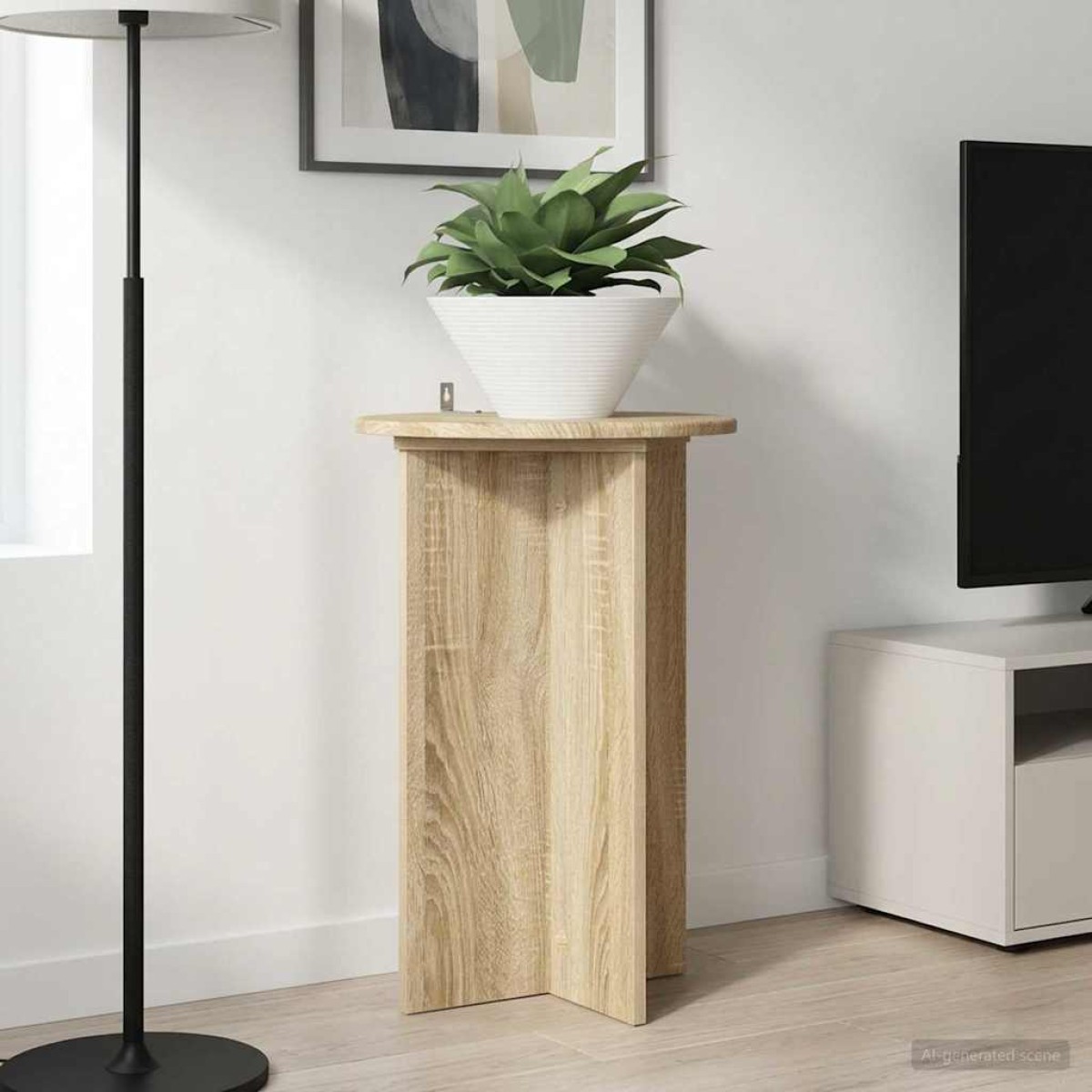 vidaXL Βάση φυτών 2 τμχ. Sonoma Δρυς Ø40 x 60 εκ. Επεξεργασμένο Ξύλο