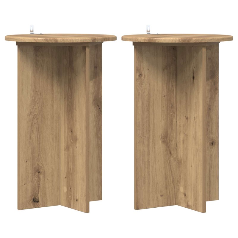 vidaXL Βάση φυτών 2 τμχ. Artisan Δρυς Ø40 x 60 εκ. Επεξεργασμένο Ξύλο
