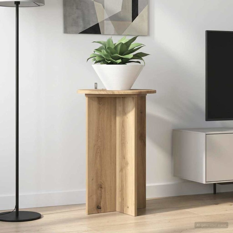 vidaXL Βάση φυτών 2 τμχ. Artisan Δρυς Ø40 x 60 εκ. Επεξεργασμένο Ξύλο