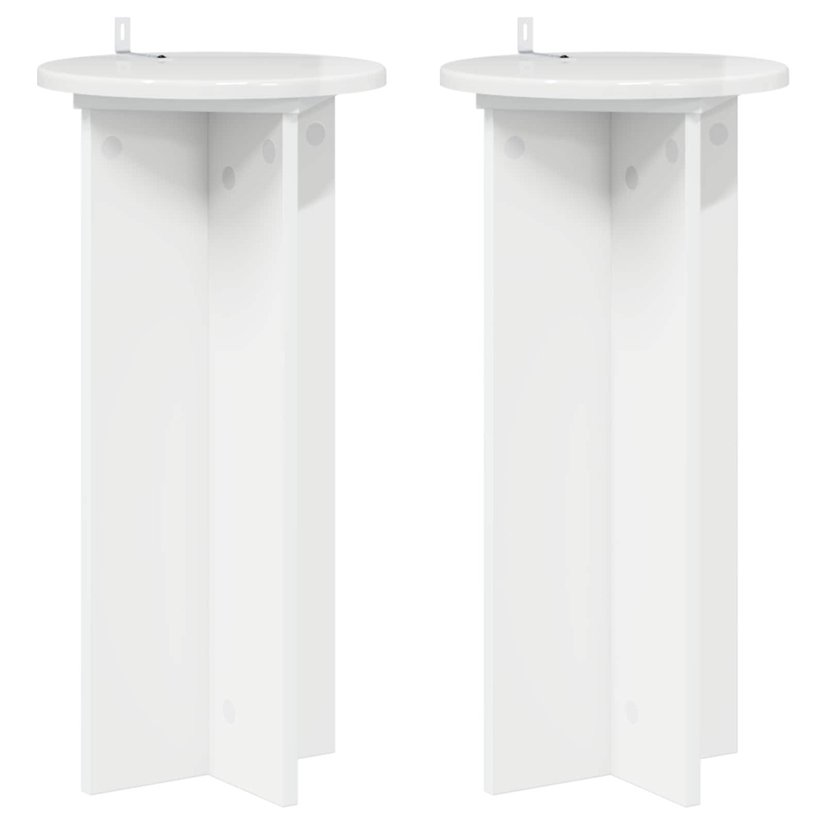 vidaXL Βάση φυτών 2 τμχ. Γυαλιστερό Λευκό 29,5 x 29,5 x 60 εκ.