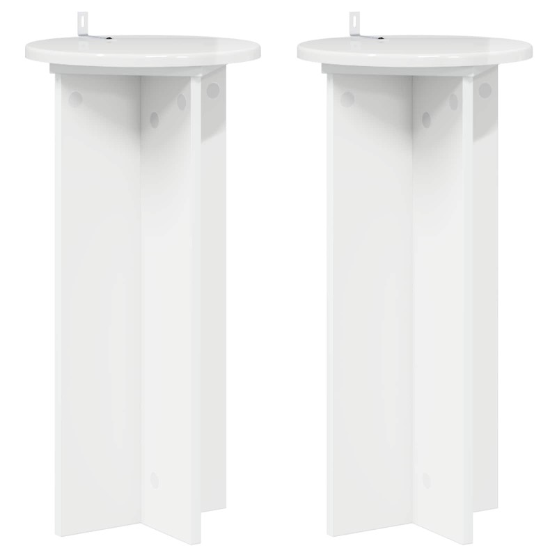 vidaXL Βάση φυτών 2 τμχ. Γυαλιστερό Λευκό 29,5 x 29,5 x 60 εκ.