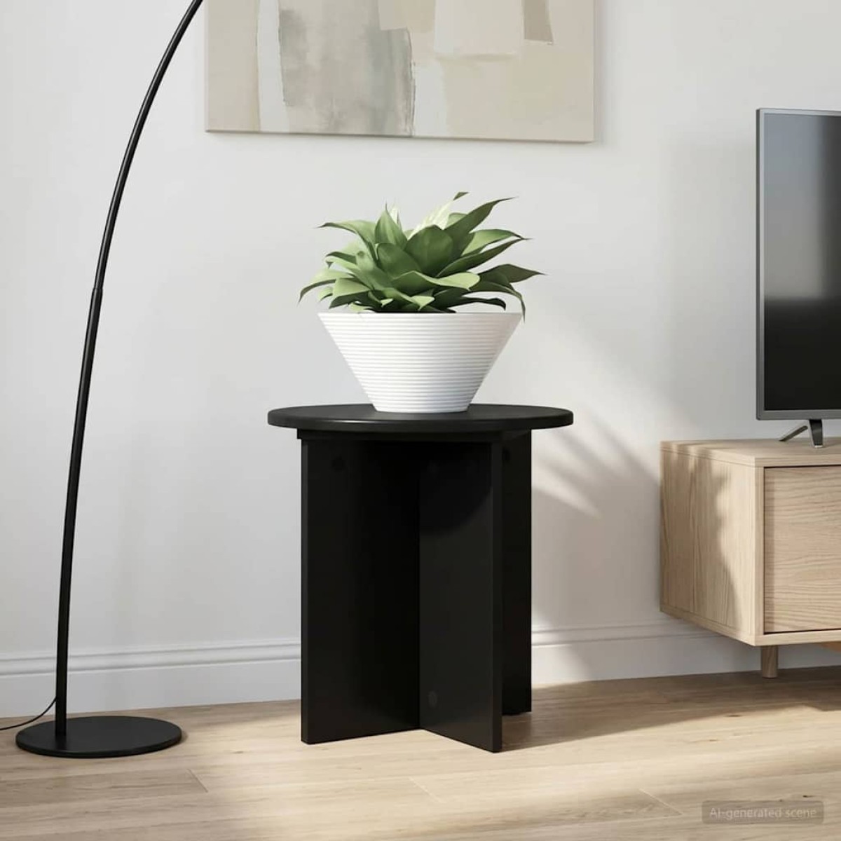 vidaXL Βάση φυτών 2 τμχ. Μαύρο 40 x 40 x 40 cm Επεξεργασμένο Ξύλο