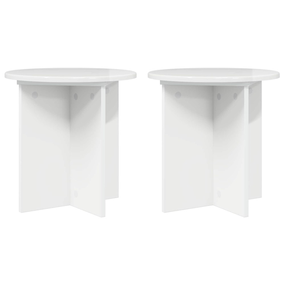 vidaXL Βάση φυτών 2 τμχ. Γυαλιστερό Λευκό 40 x 40 x 40 cm