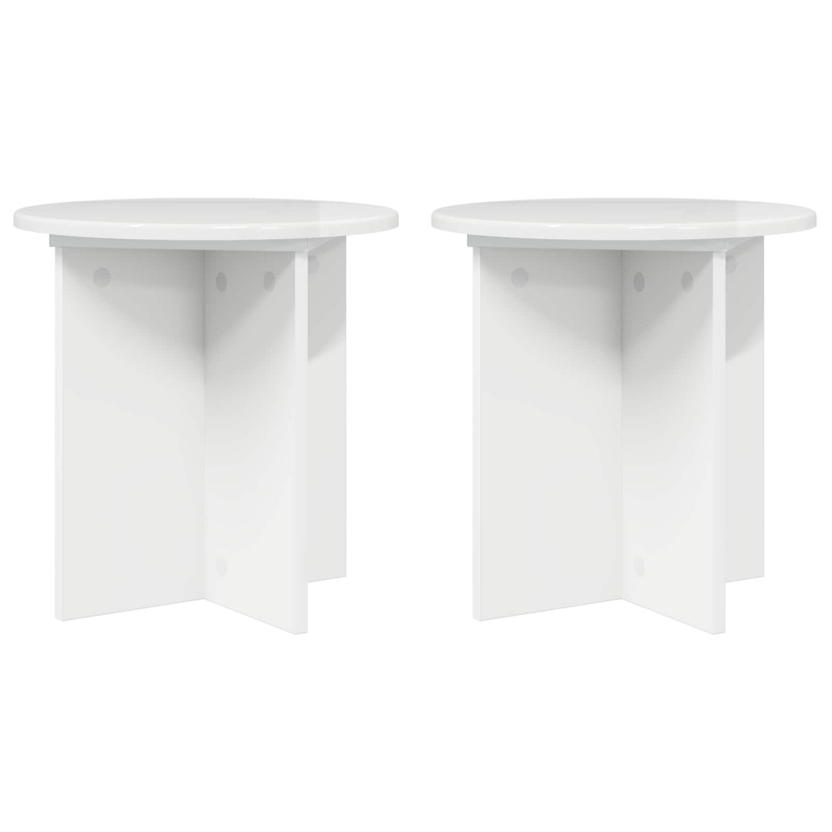 vidaXL Βάση φυτών 2 τμχ. Γυαλιστερό Λευκό 40 x 40 x 40 cm
