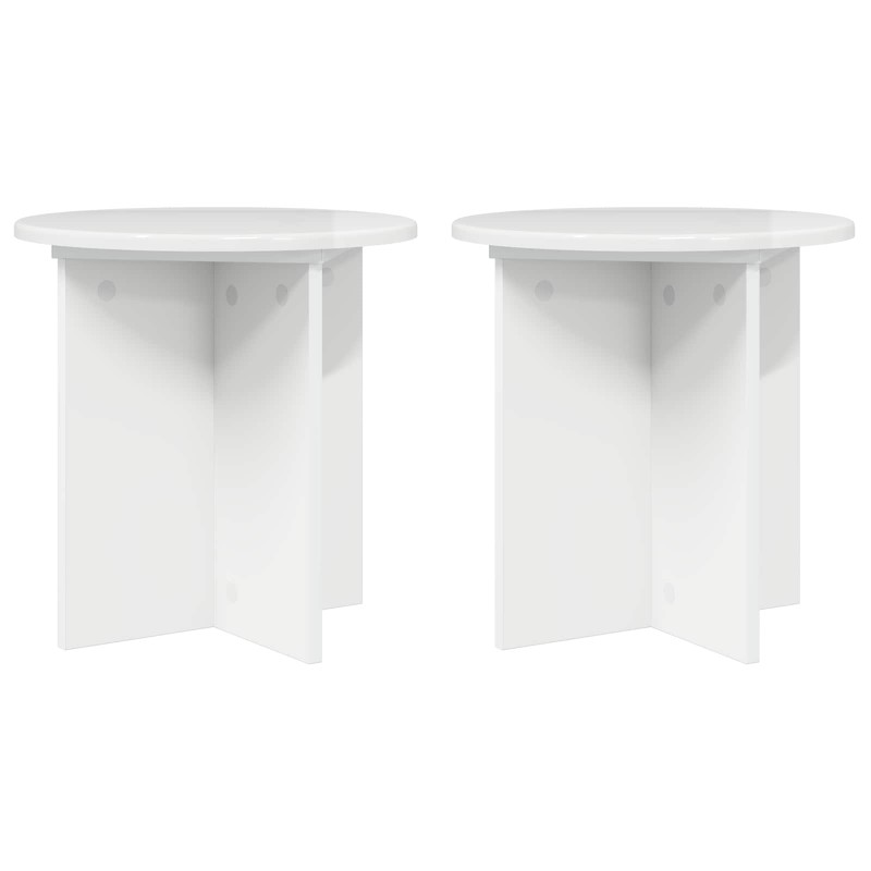 vidaXL Βάση φυτών 2 τμχ. Γυαλιστερό Λευκό 40 x 40 x 40 cm