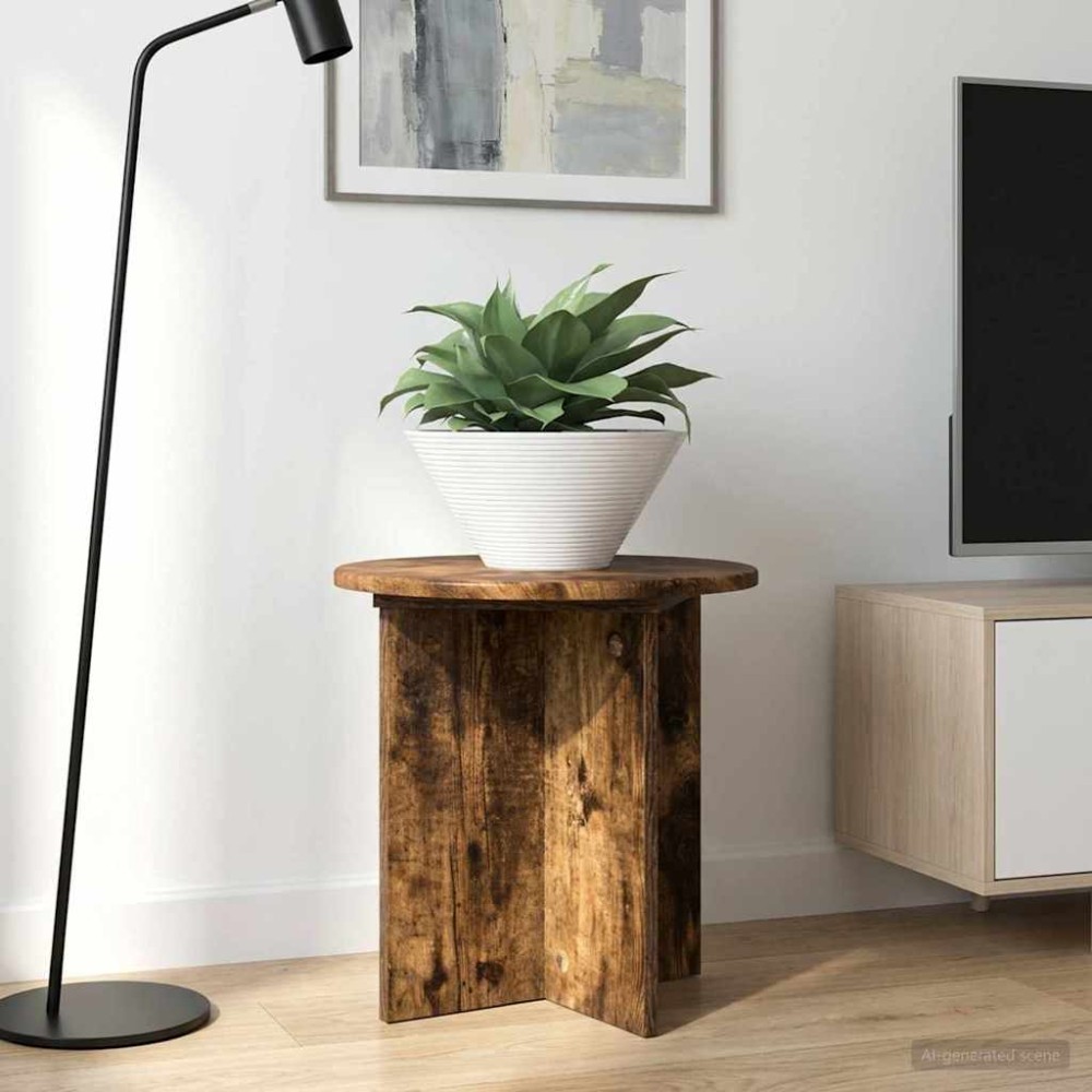 vidaXL Βάση φυτών 2 τμχ. Καπνισμένο Ξύλο Δρυός 40 x 40 x 40 cm