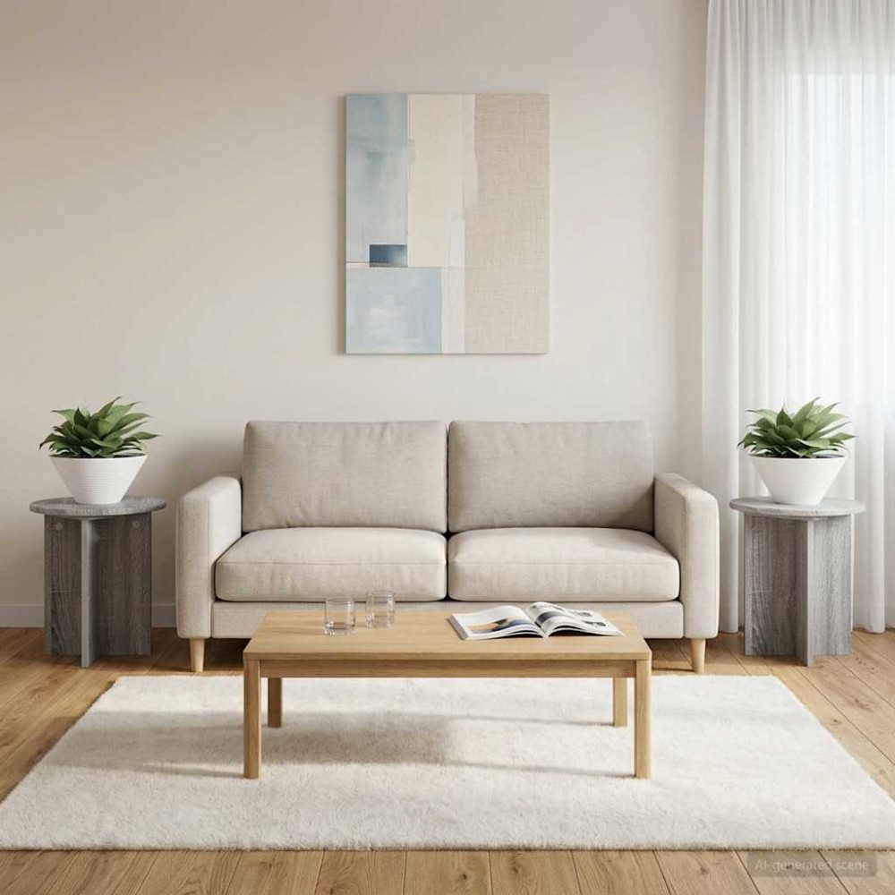 vidaXL Βάση φυτών 2 τμχ. Γκρι Sonoma 40 x 40 x 40 cm