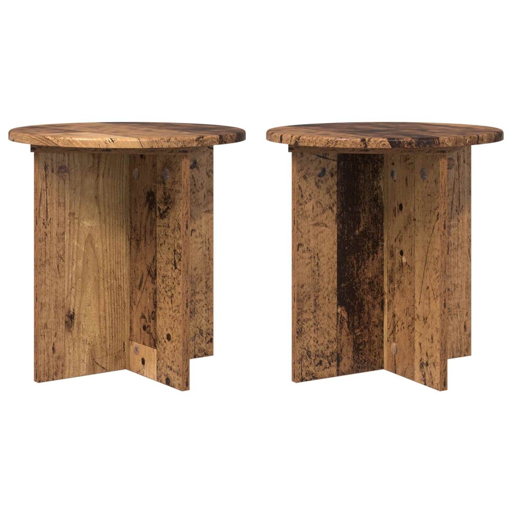 vidaXL Βάση φυτών 2 τμχ. Παλαιωμένο ξύλο 40 x 40 x 40 cm