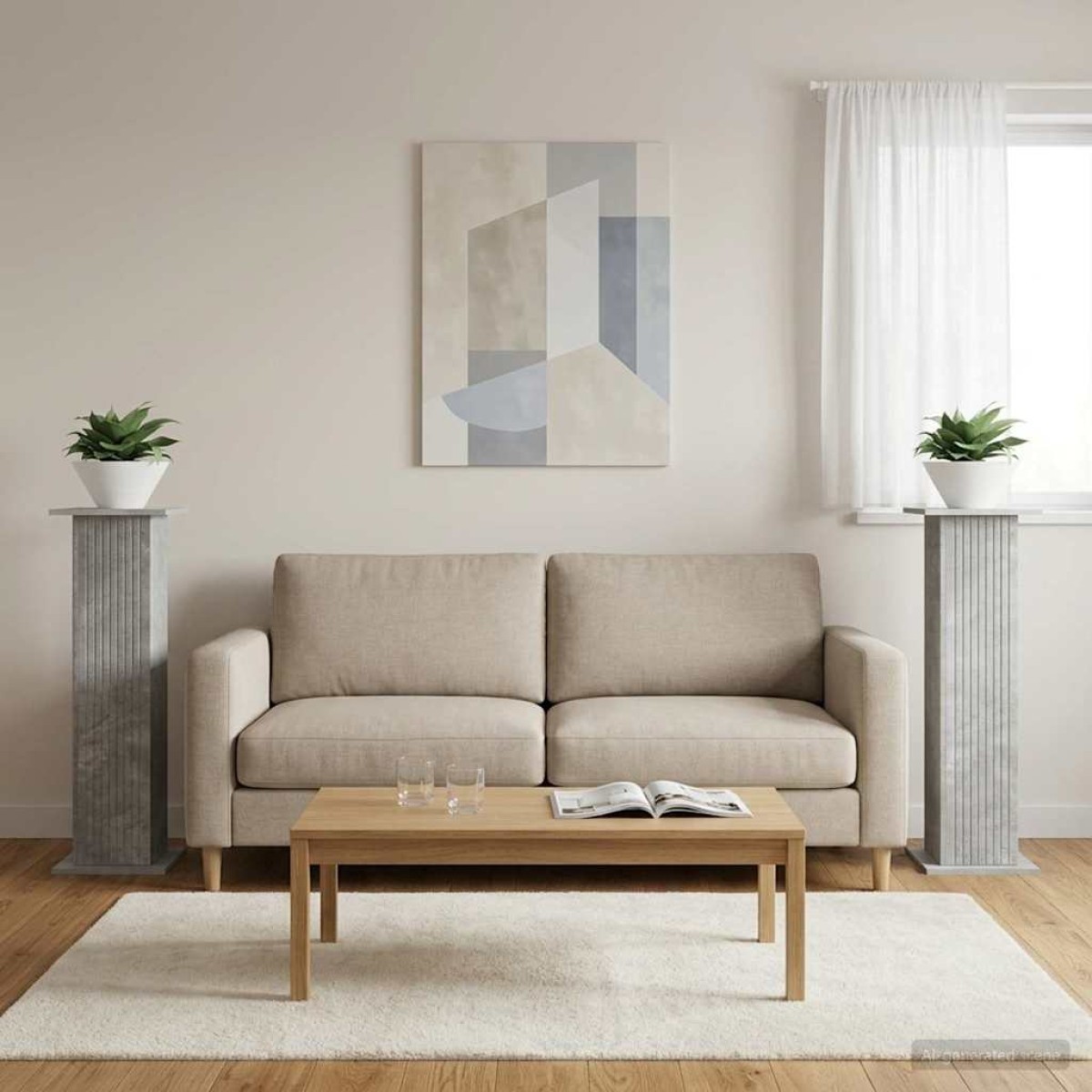 vidaXL Βάση φυτών 2 τμχ. Γκρι Σκυροδέματος 30,5 x 30 x 100,5 εκ