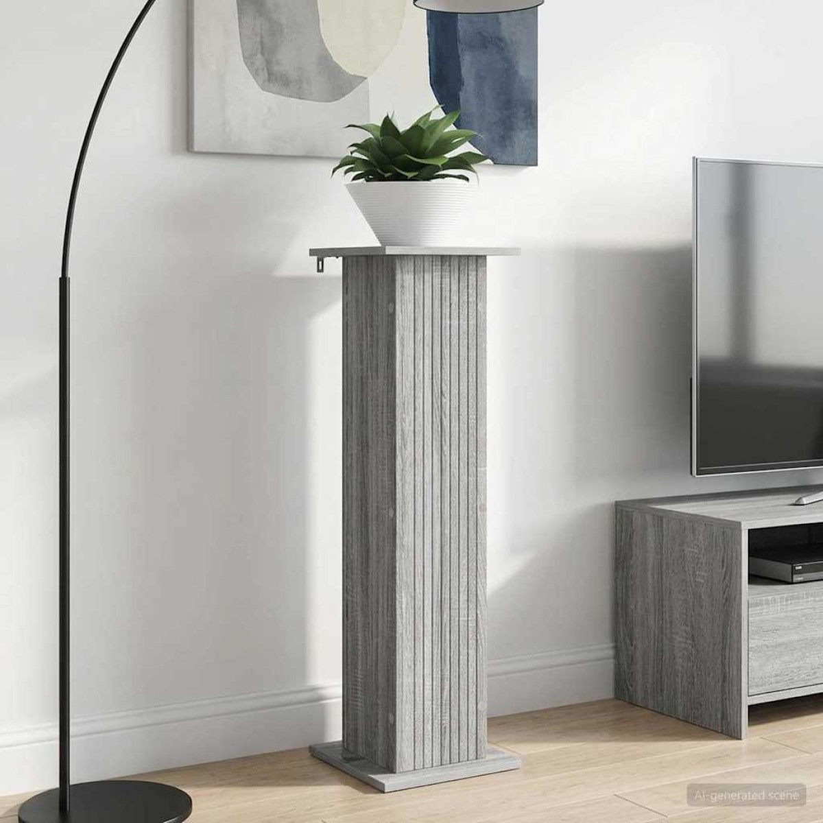 vidaXL Βάση φυτών Γκρι Sonoma 30,5 x 30 x 100,5 εκ Επεξεργασμένο Ξύλο