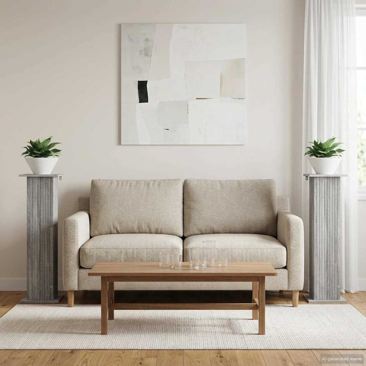 vidaXL Βάση φυτών 2 τμχ. Γκρι Sonoma 30,5 x 30 x 100,5 εκ