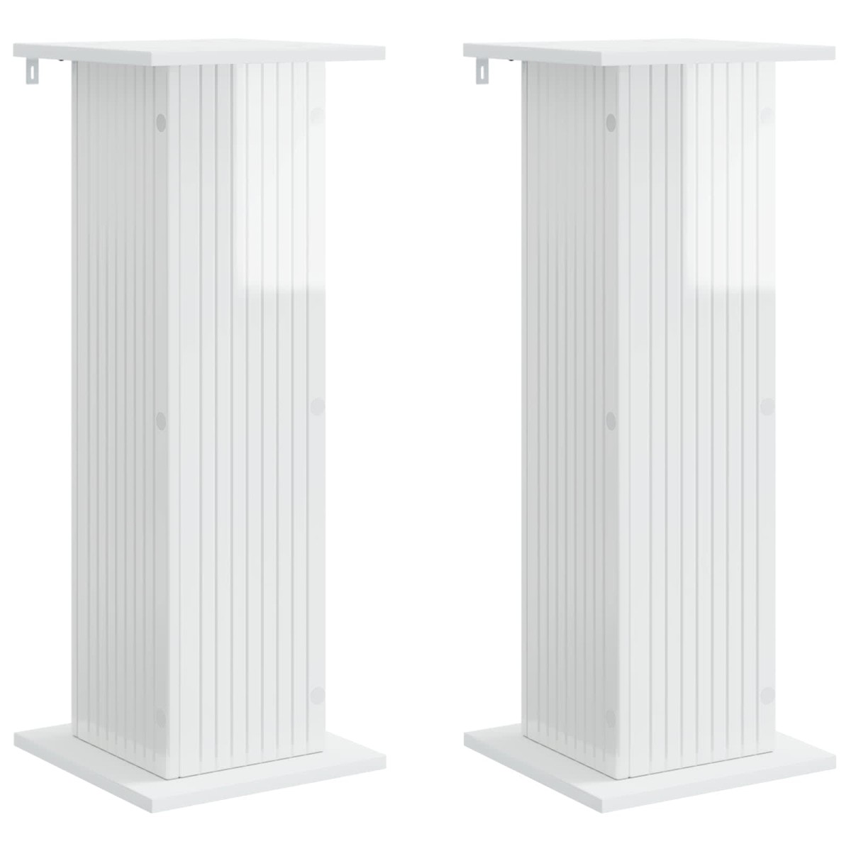 vidaXL Βάση φυτών 2 τμχ. Γυαλιστερό Λευκό 30,5 x 30 x 80,5 εκ