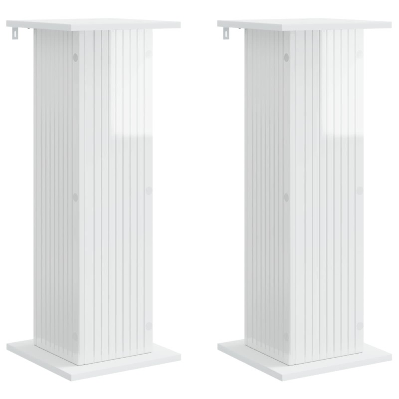 vidaXL Βάση φυτών 2 τμχ. Γυαλιστερό Λευκό 30,5 x 30 x 80,5 εκ