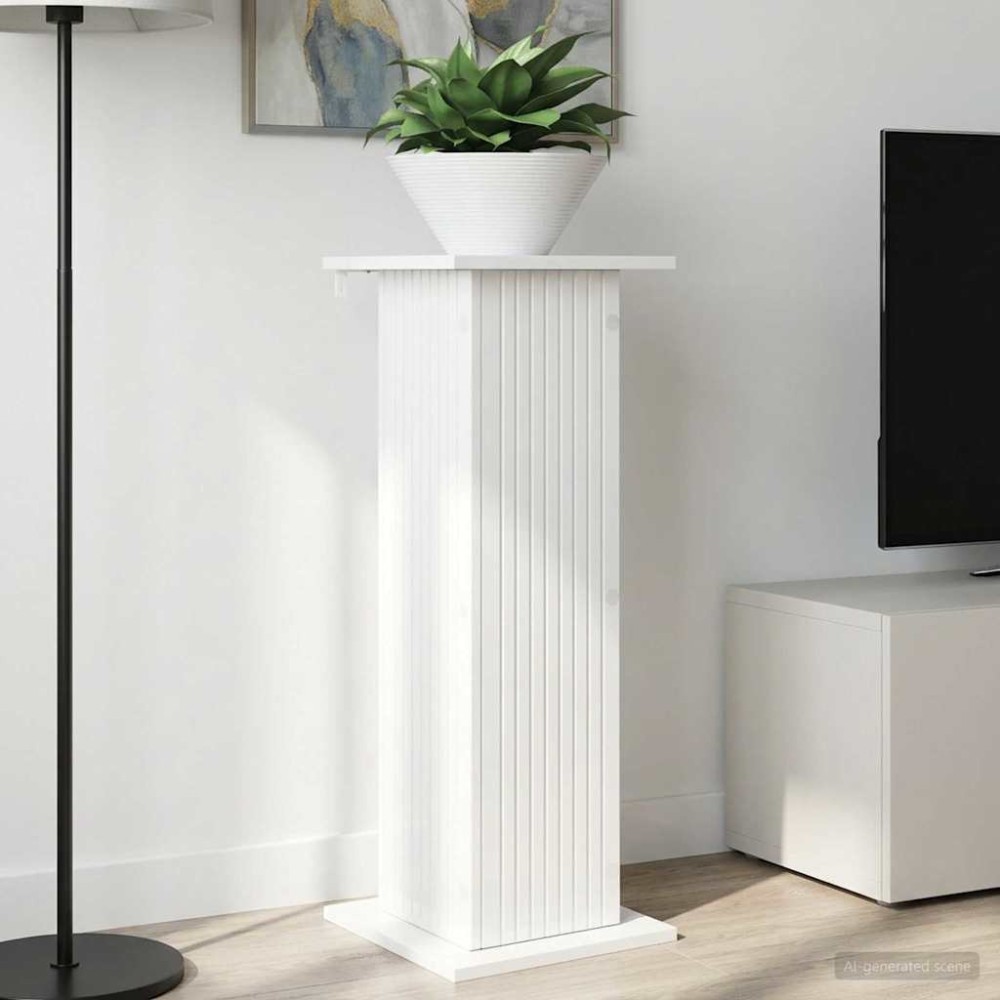 vidaXL Βάση φυτών 2 τμχ. Γυαλιστερό Λευκό 30,5 x 30 x 80,5 εκ