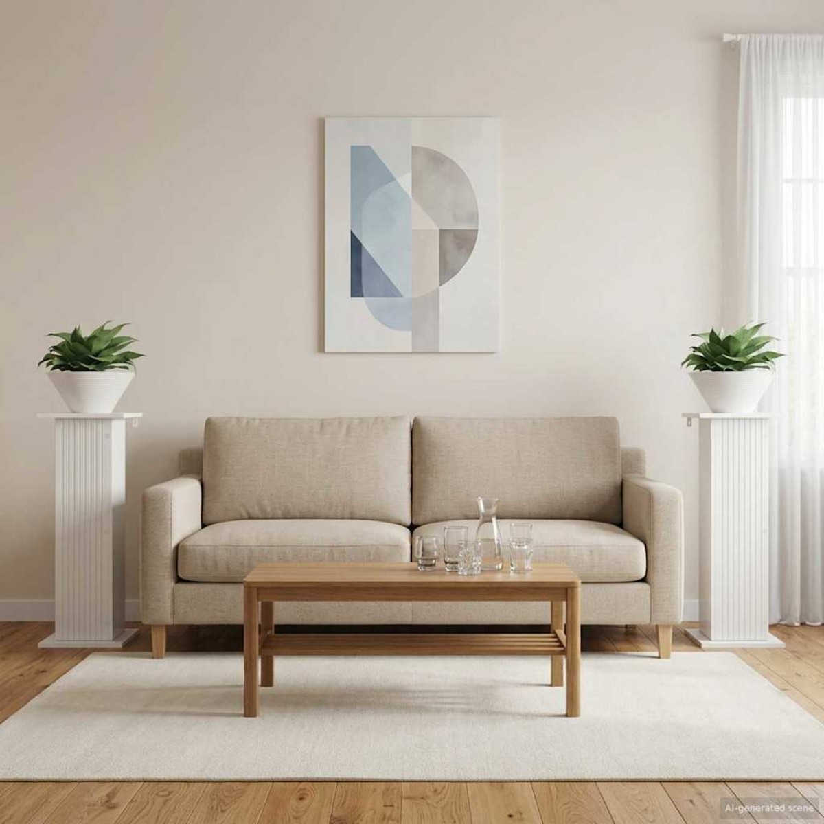 vidaXL Βάση φυτών 2 τμχ. Γυαλιστερό Λευκό 30,5 x 30 x 80,5 εκ