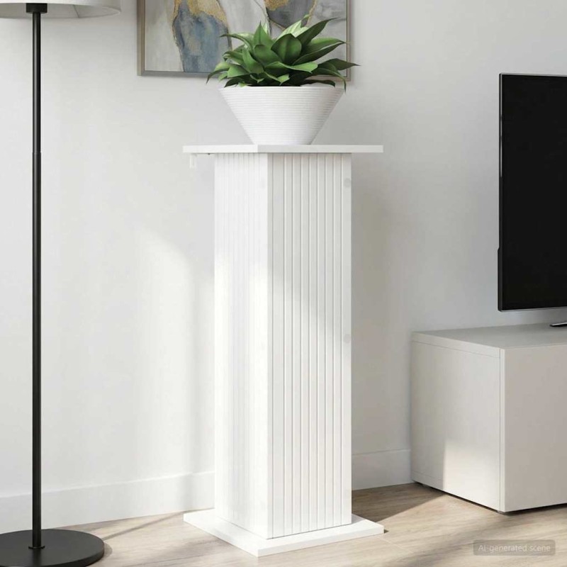 vidaXL Βάση φυτών 2 τμχ. Γυαλιστερό Λευκό 30,5 x 30 x 80,5 εκ