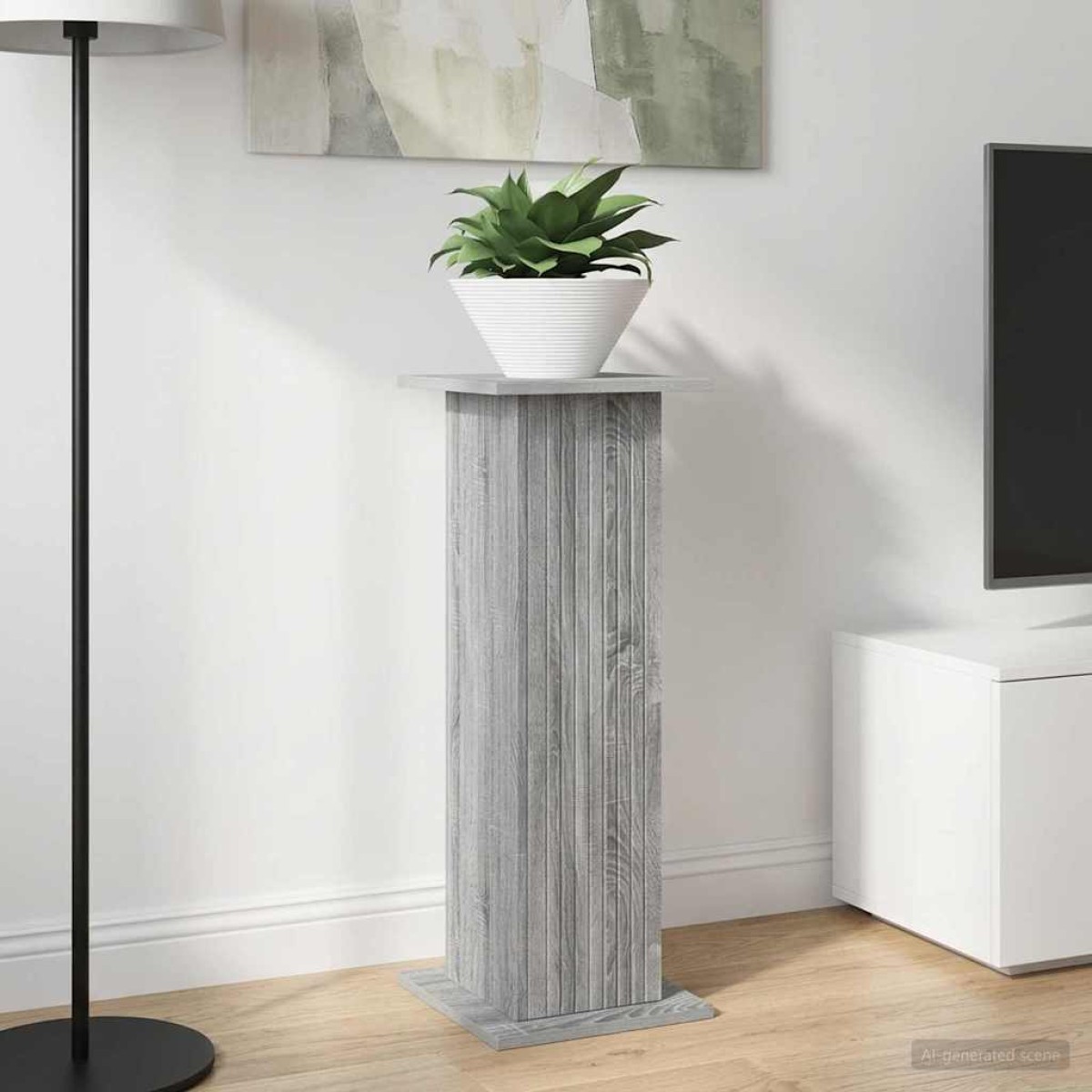 vidaXL Βάση φυτών Γκρι Sonoma 30,5 x 30 x 80,5 εκ Επεξεργασμένο Ξύλο