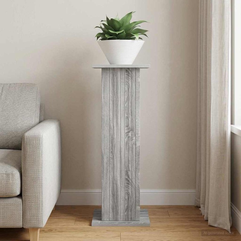 vidaXL Βάση φυτών Γκρι Sonoma 30,5 x 30 x 80,5 εκ Επεξεργασμένο Ξύλο