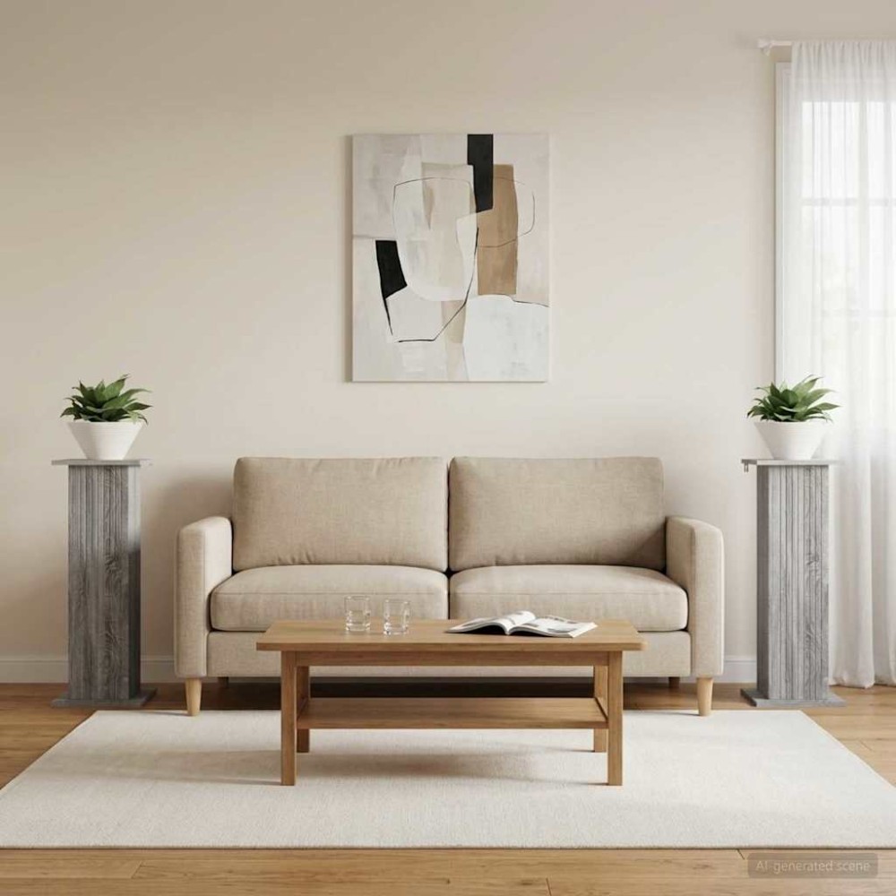 vidaXL Βάση φυτών 2 τμχ. Γκρι Sonoma 30,5 x 30 x 80,5 εκ