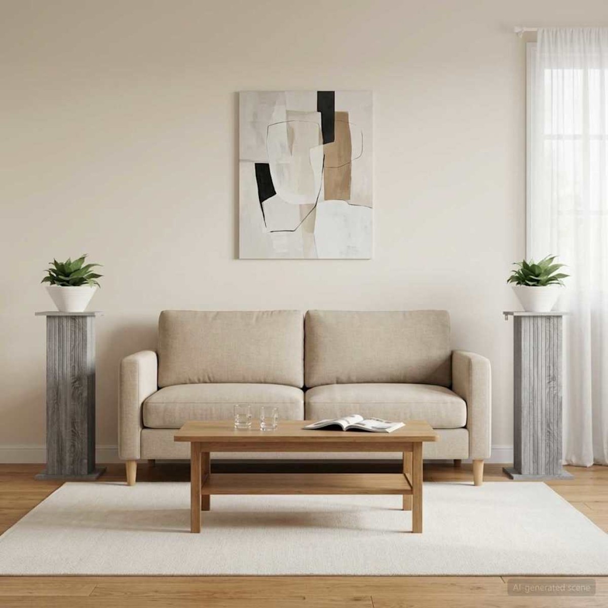 vidaXL Βάση φυτών 2 τμχ. Γκρι Sonoma 30,5 x 30 x 80,5 εκ