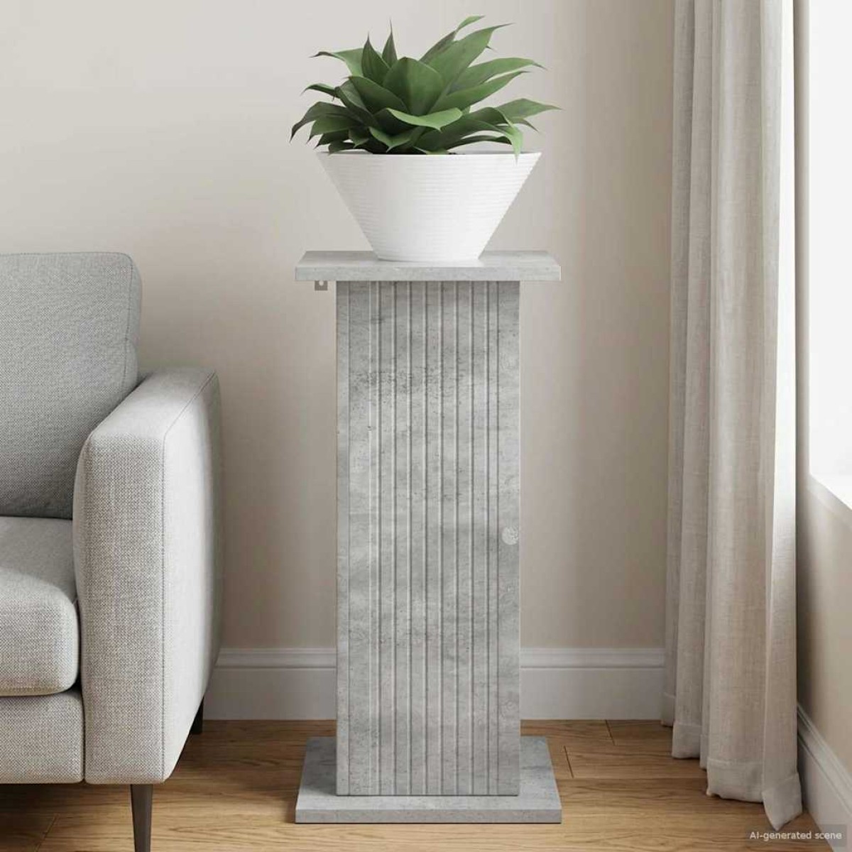 vidaXL Βάση φυτών Γκρι Σκυροδέματος 30,5 x 30 x 60,5 εκ