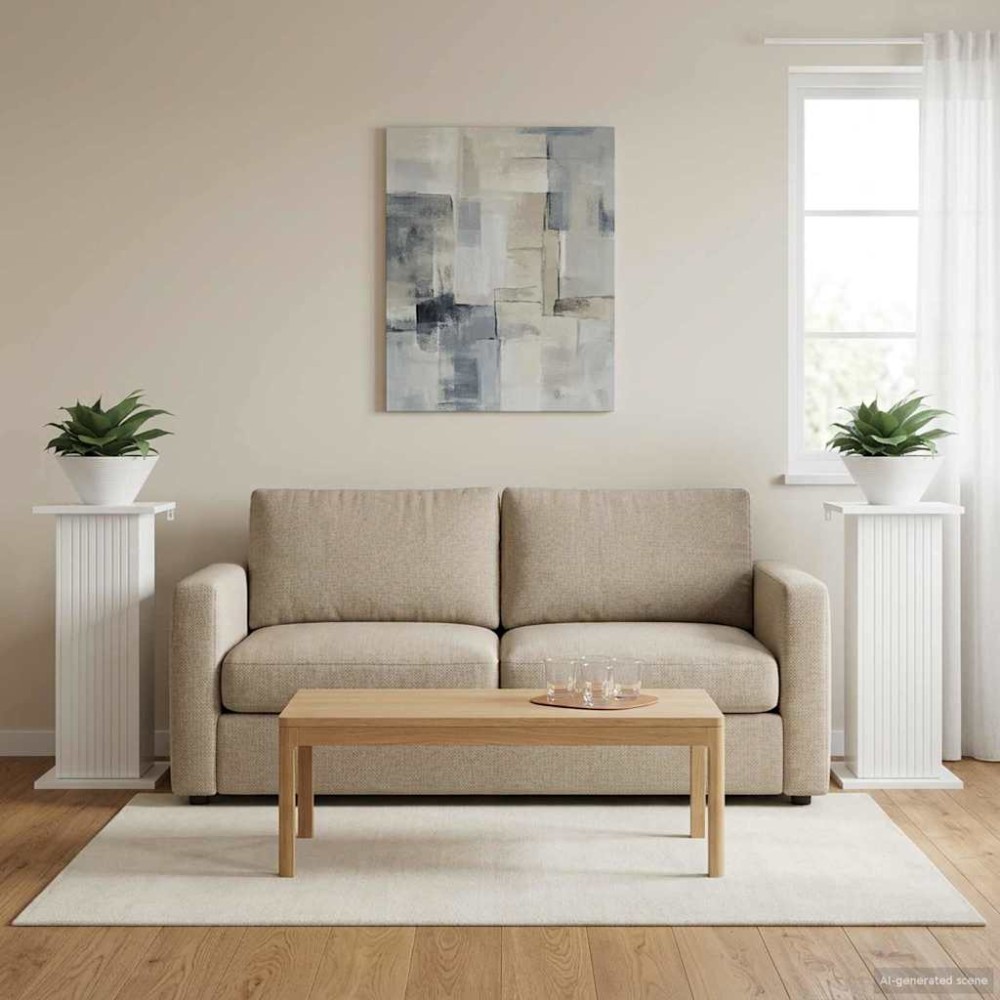 vidaXL Βάση φυτών 2 τμχ. Γυαλιστερό Λευκό 30,5 x 30 x 60,5 εκ