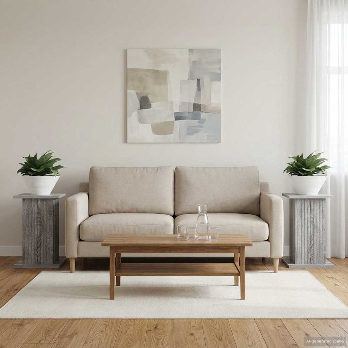 vidaXL Βάση φυτών 2 τμχ. Γκρι Sonoma 30,5 x 30 x 43 εκ